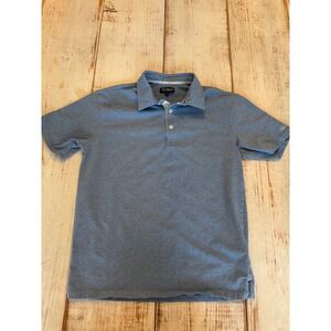 Fish Hippie Co Mens Medium Blue Heathered Short Sleeve Stretch Polo Shirt Logo